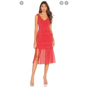 Lovers and friends red midi dress size M